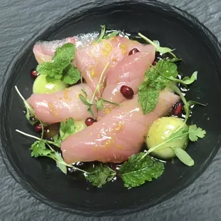 Hamachi crudo