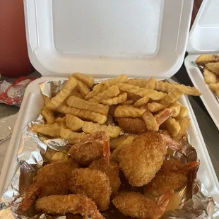 Shrimp and fries