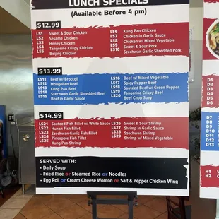 Menu as of 9/17/2024