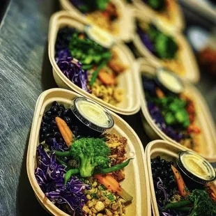 a variety of food in containers