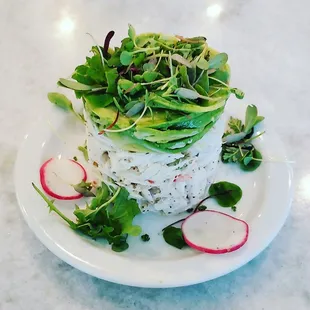Crab and avocado stack