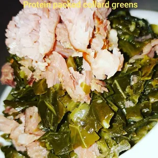 Collard greens top with smoke d turkey
