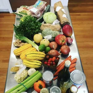 Start of the day! Local and organic vegetables and meat, always.