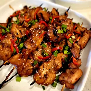 Teriyaki Crack Sauce Marinated Chicken Skewers - Sushi Night