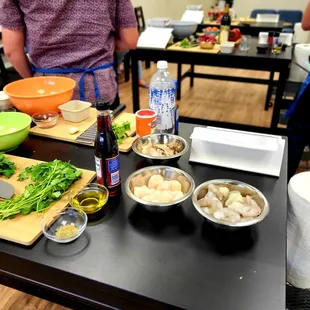 Shrimp Wrapped Scallop station - Surf and Turf Class