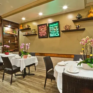 the dining area of a restaurant