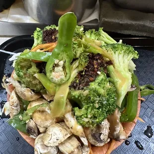 Make your own stir fry after seasoning and sauces before noodles