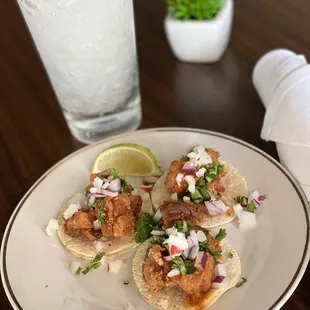 Appetizer: Chef Lino's famous Pork Belly Chicharron Tacos