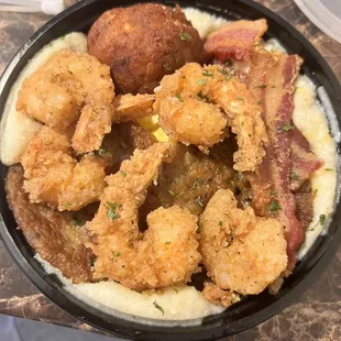 Love Me Bowl add bacon and sausage with a salmon ball
