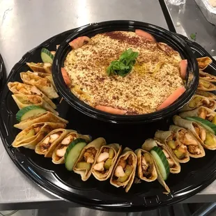 two plates of food on a table