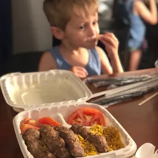 Half eaten Beef Kabob.