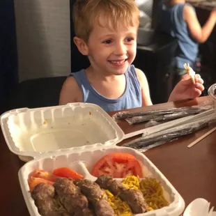 Half eaten Beef Kabob.