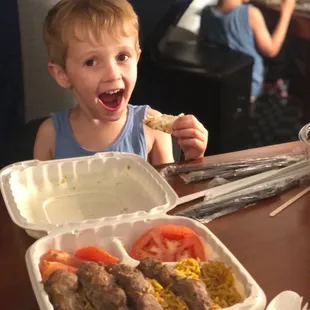 Half eaten Beef Kabob.