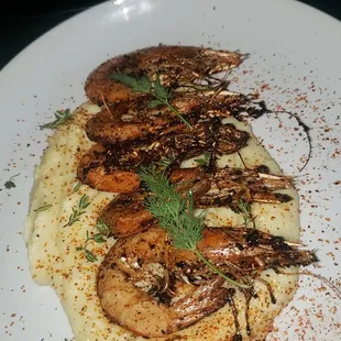 Thanks Marckende Pierre  for the  very tasty  exquisite meal  colossal shrimp and potato puree and carrots puree and grouper in a white wine