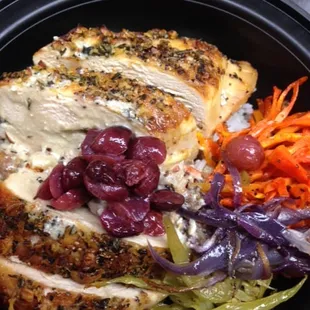 Gorgonzola Stuffed Chicken with Roasted Grapes from our Personal Chef Meal Delivery Services