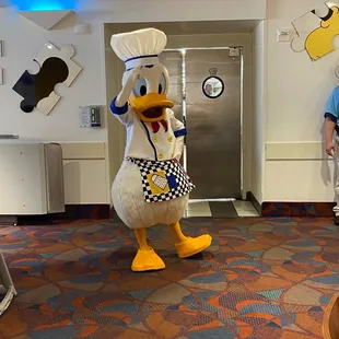 donald the duck in a kitchen