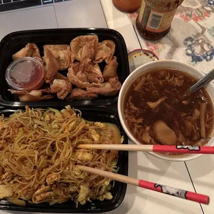 Singapore Noodles Hot and Sour Soup 10A. Crab Rangoons
