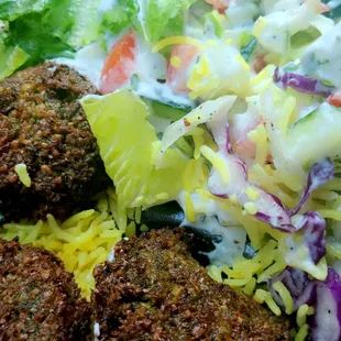 Our Falafel and Mediterranean Salad