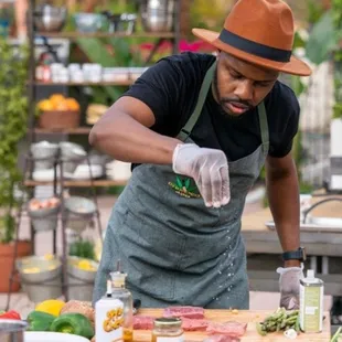 Chef Mychal doing his thing on Chopped 420