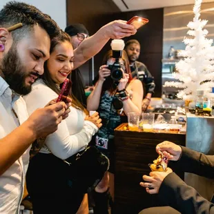 Some Clients Trying The First Bite