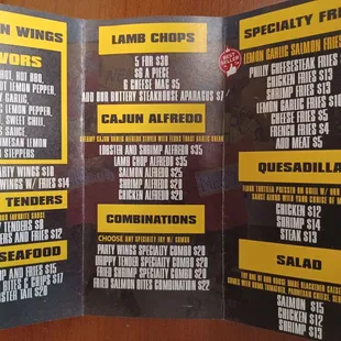 Menu pamphlet