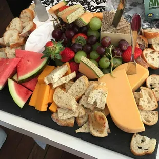 Assorted Cheese, Fruit, and Crackers