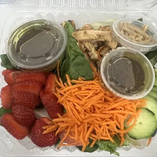 Strawberry Salad &amp; Orange Glazed Chicken w/extra side of Balsamic Vinaigrette
