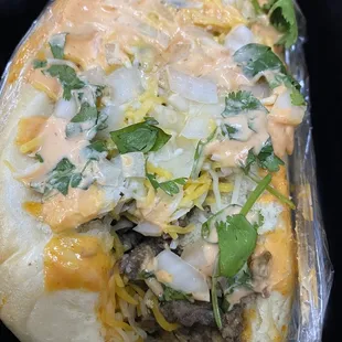 the inside of a sandwich