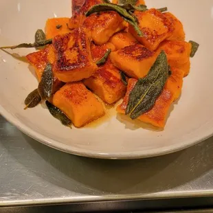 Sweet potato gnocchi with sage , and brown butter
