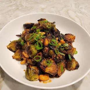 Kung pao Brussels sprouts