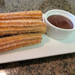 Chorros with chocolate sauce