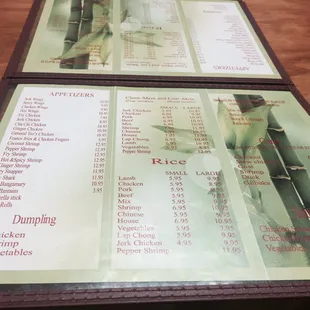 Menu shot