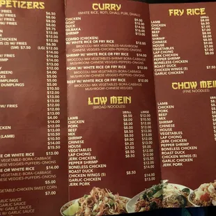 Updated menu as of February 2018