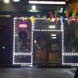 This restaurant is tucked away in the corner.