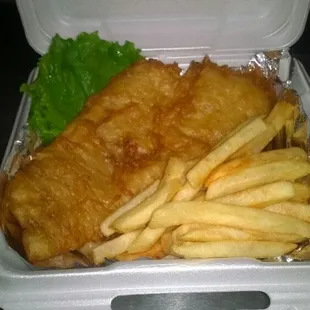 a fish and chips meal