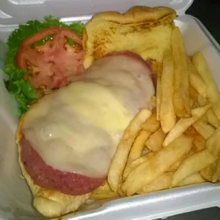 a sandwich and french fries
