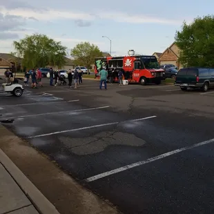 a line of food trucks