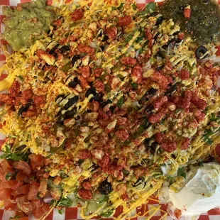 Loaded Carne Asda &amp; Chicken Fries w/T Hot Cheetos