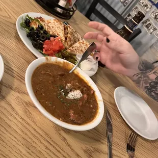 Gumbo and BBQ Shrimp Quesadilla