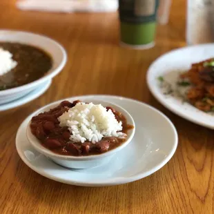 A side comes with the Jambalaya and we chose red bean