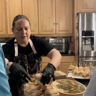 Chef Rosana setting up