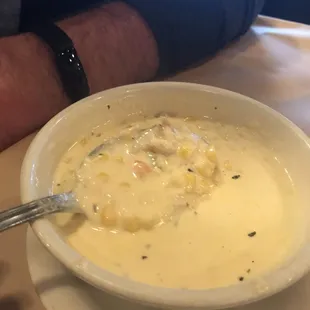 Corn and crab bisque