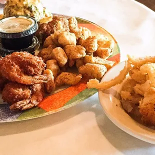 Appetizer Platter &amp; a side of Onion Rings...outstanding!!!