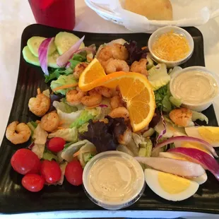A Grilled Shrimp Salad from the lunch menu.
