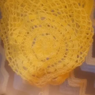 Crocheted while eating at Sara&apos;s