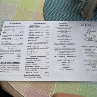 menu