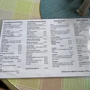 menu