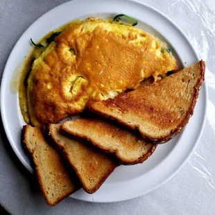 Salmon Omelet with Spinach and Sauteed Vegetables