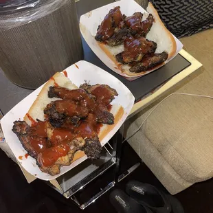 Chef Scott's BBQ in our room at the Hyatt hotel next to the Superdome.