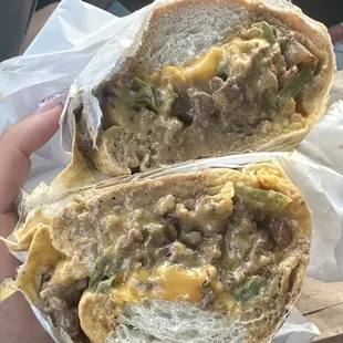 Philly cheesesteak, no mushrooms no salami was bomb